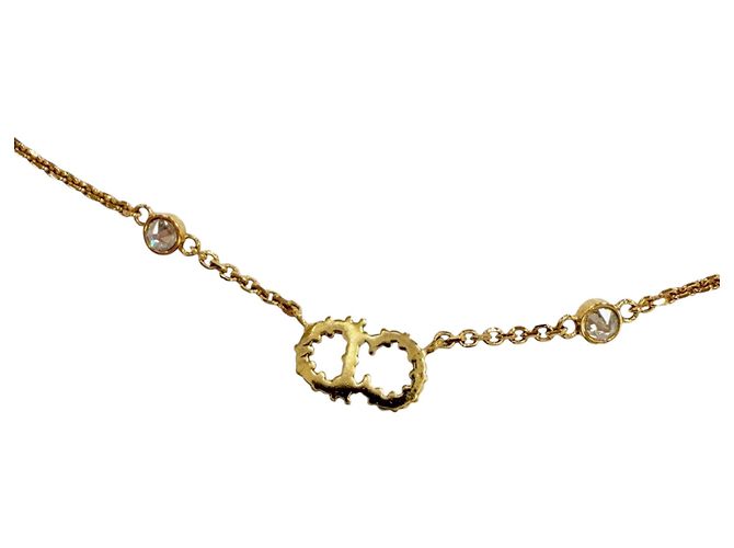 Collana Dior Gold placcata oro, perle sintetiche e strass Clair D Lune D'oro - vista 3