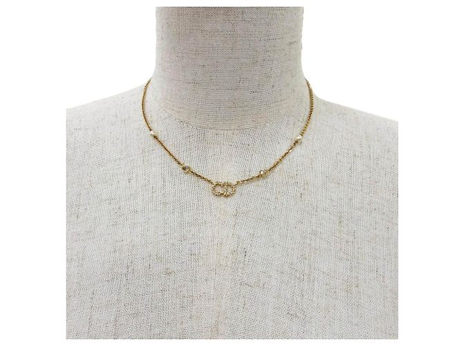Collana Dior Gold placcata oro, perle sintetiche e strass Clair D Lune D'oro - vista 6