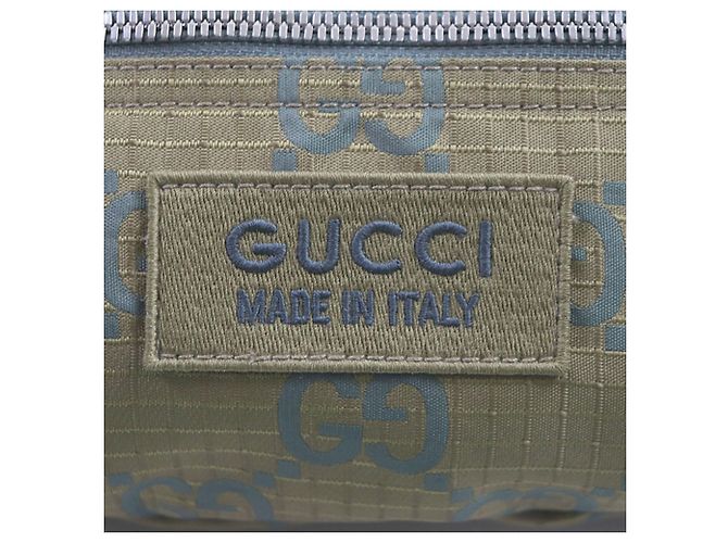 Borsetta a cintura Gucci in nylon ripstop GG marrone Cachi - vista 5