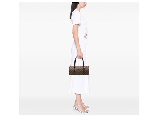 Louis Vuitton Brown Damier Ebene Papillon 30 Marrone - vista 6