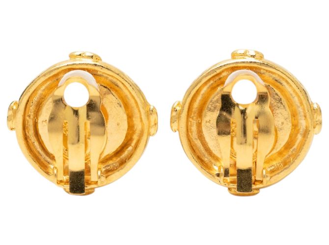 Orecchini a clip rotondi placcati oro Chanel Gold CC D'oro - vista 2
