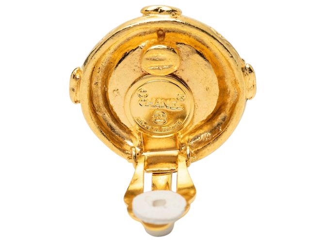 Orecchini a clip rotondi placcati oro Chanel Gold CC D'oro - vista 3