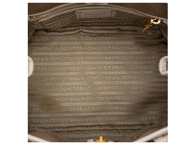 Prada Beige Canvas Canapa Logo Bow Satchel - Ansicht 4