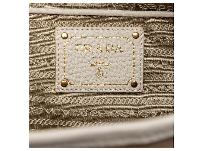 Prada Beige Canvas Canapa Logo Bow Satchel - Ansicht 5