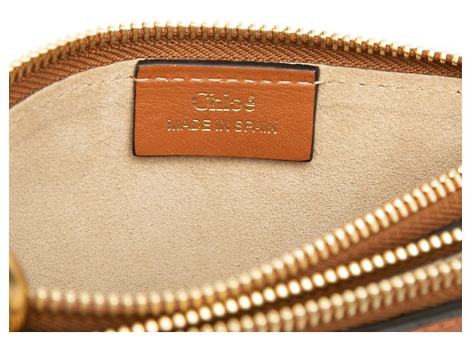 Borsa a tracolla Jane Chloé in patchwork di vitello e camoscio marrone, piccola con frange - vista 5