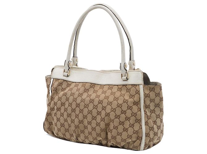 Gucci Abbey D Ring Tote aus beigem GG Canvas - Ansicht 2