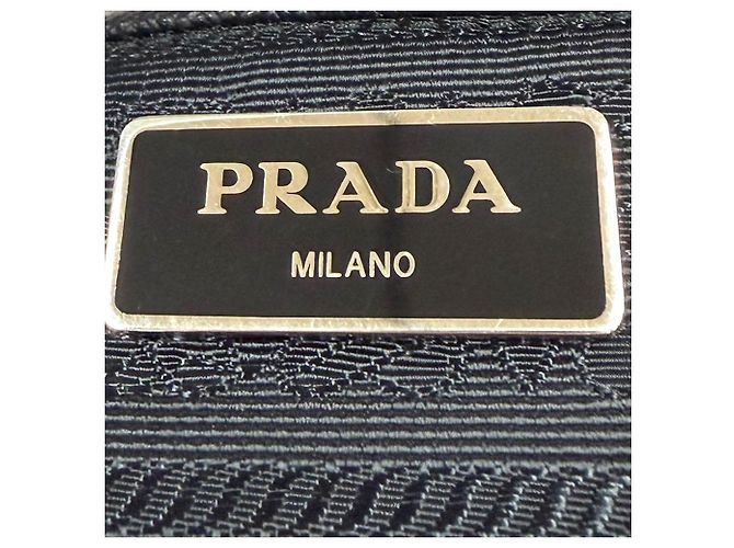 Bolsa Messenger Prada em Tessuto com acabamento em Saffiano preto, zíper e fivela dupla - vista 6