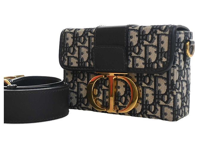 Borsa 30 Montaigne in tela Oblique blu Dior Blu navy - vista 11