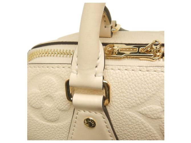 Louis Vuitton White Monogram Empreinte Speedy Bandouliere 20 Bianco Crudo - vista 10