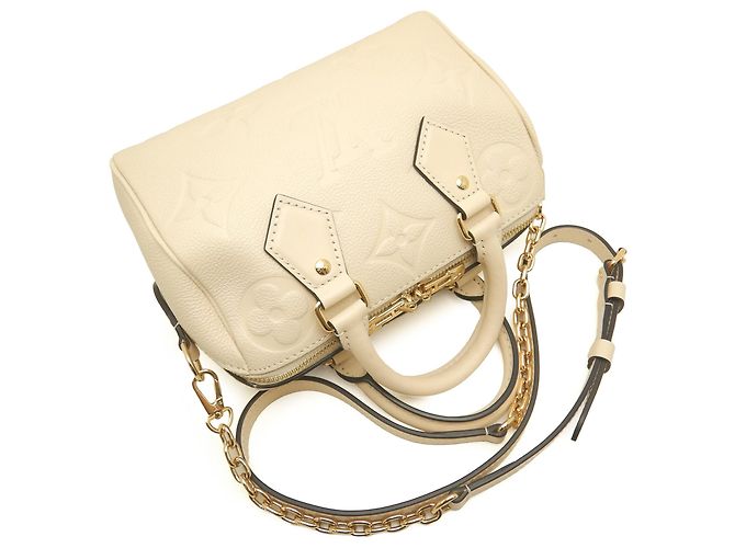 Louis Vuitton White Monogram Empreinte Speedy Bandouliere 20 Bianco Crudo - vista 14