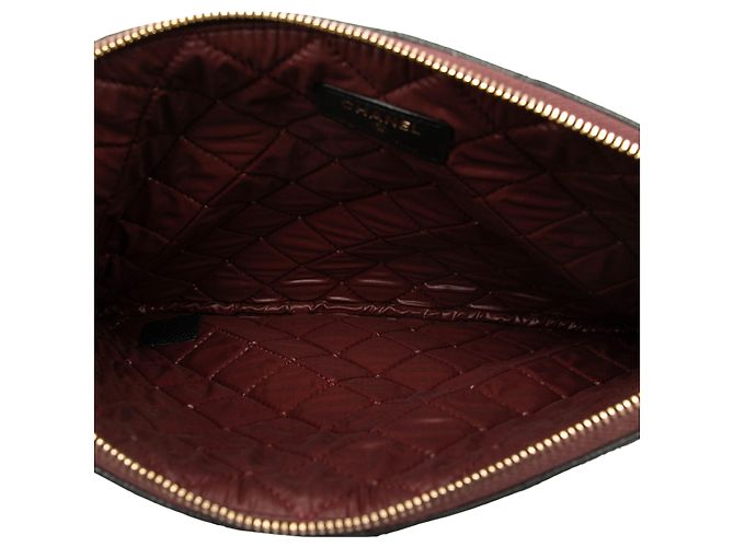 Clutch Chanel Black Medium Quilted Caviar O Case Nero - vista 4