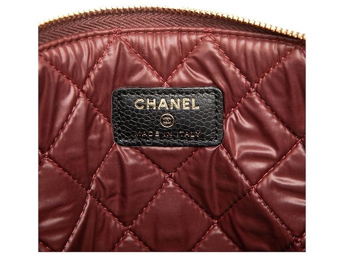 Clutch Chanel Black Medium Quilted Caviar O Case Nero - vista 5