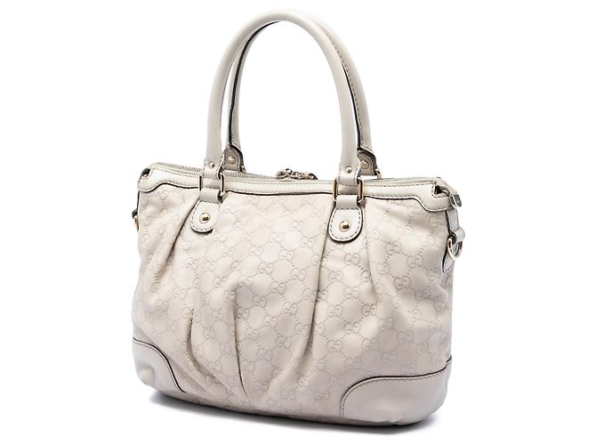 Borsa Satchel Gucci White Guccissima Sukey Bianco Crudo - vista 2