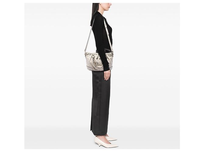 Borsa Satchel Gucci White Guccissima Sukey Bianco Crudo - vista 5
