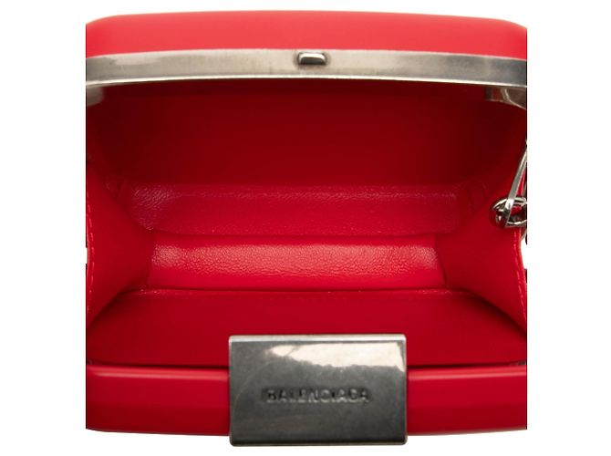 Balenciaga Mini Custodia Lunch Box in Acetato Rosso - vista 4