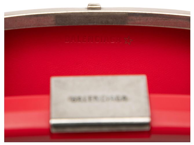 Balenciaga Mini Custodia Lunch Box in Acetato Rosso - vista 5