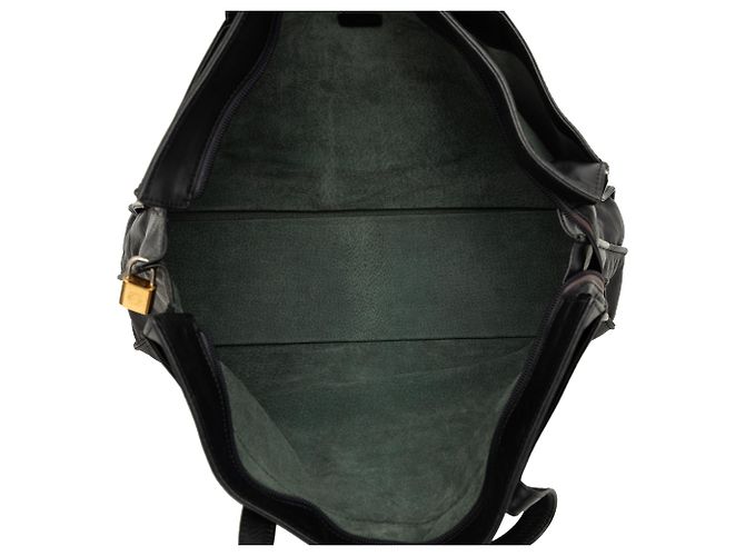 Borsa Shopper Tote Anagram LOEWE in pelle nera Nero - vista 4