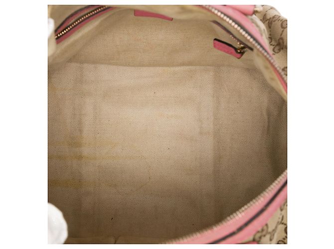 Bolso Boston Gucci Joy mediano en lona GG beige con banda Web - vista 4