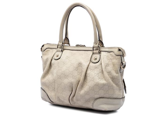 Borsa Satchel Gucci Brown Guccissima Sukey Marrone Beige - vista 2