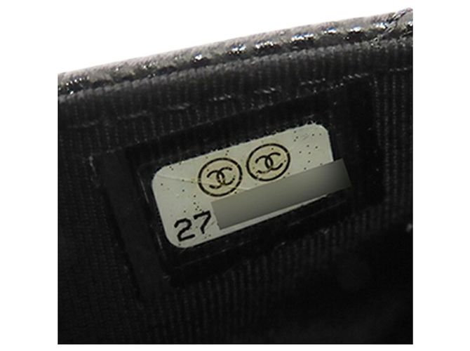 Chanel Black CC Quilted Caviar Wallet on Chain Nero - vista 10