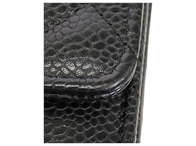 Chanel Black CC Quilted Caviar Wallet on Chain Nero - vista 14