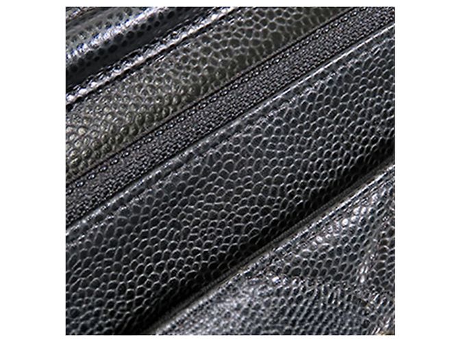 Chanel Black CC Quilted Caviar Wallet on Chain Nero - vista 8