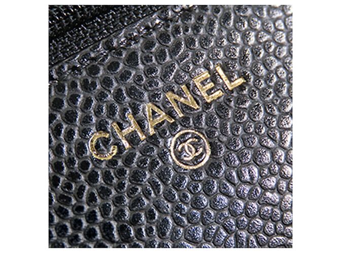 Chanel Black CC Quilted Caviar Wallet on Chain Nero - vista 9
