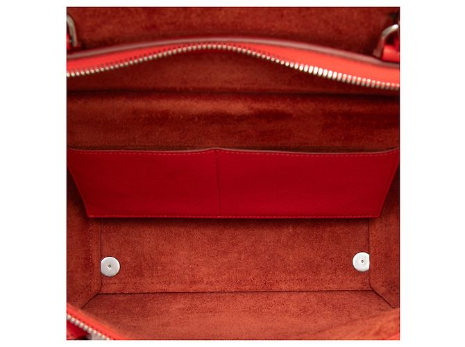 Céline Celine Mini Borsa Cintura in Pelle di Vitello Grana Rossa Rosso - vista 4