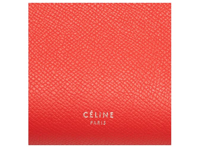 Céline Celine Mini Borsa Cintura in Pelle di Vitello Grana Rossa Rosso - vista 5