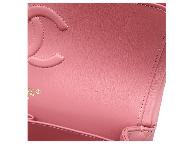 Chanel Pink Medium Classic Lambskin Double Flap Rosa - vista 10