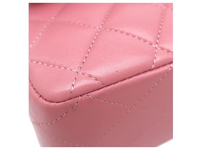 Chanel Pink Medium Classic Lambskin Double Flap Rosa - vista 11