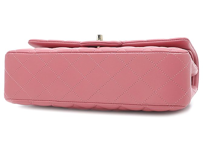 Chanel Pink Medium Classic Lambskin Double Flap Rosa - vista 3