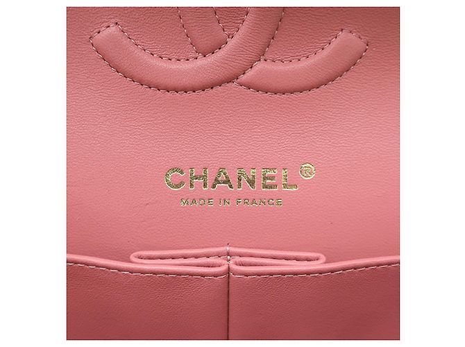 Chanel Pink Medium Classic Lambskin Double Flap Rosa - vista 5