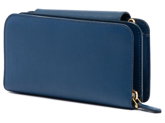 Portafoglio telefono con catena Prada Blue Saffiano Blu navy - vista 2