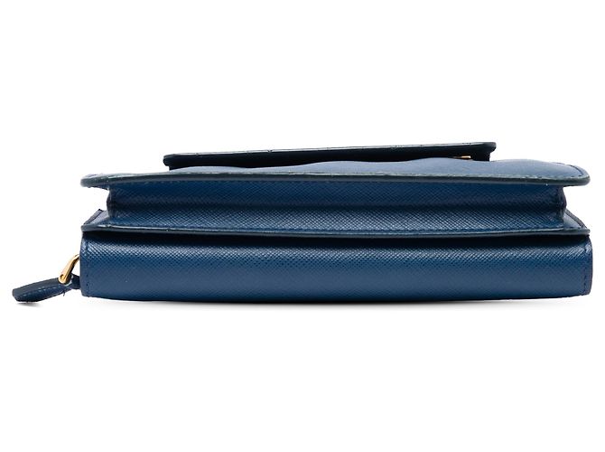 Portafoglio telefono con catena Prada Blue Saffiano Blu navy - vista 3