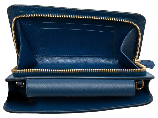 Portafoglio telefono con catena Prada Blue Saffiano Blu navy - vista 4