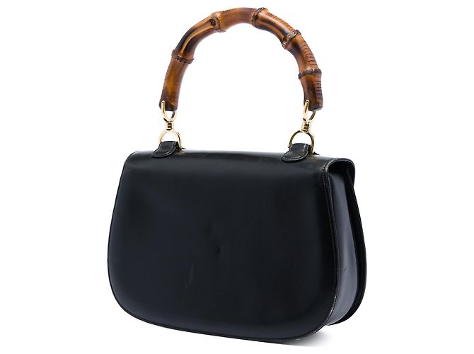 Gucci Black Calfskin Bamboo Night Nero - vista 2