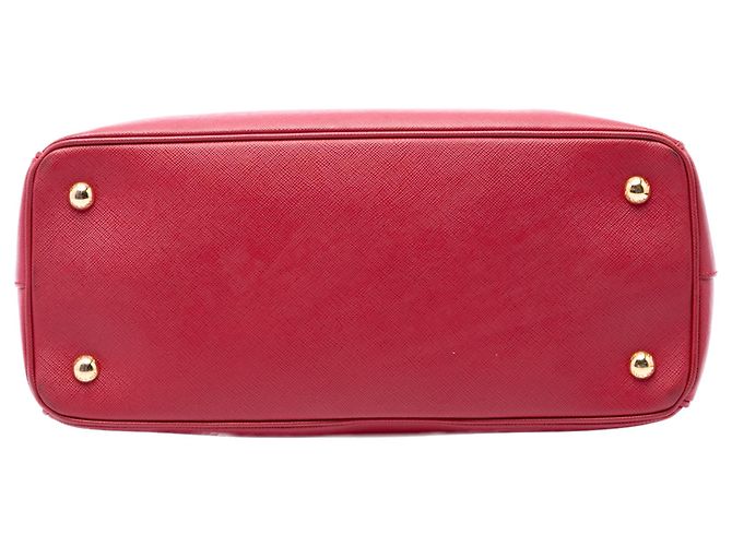 Borsa Tote Prada Galleria Medium in pelle Saffiano rossa Rosso - vista 3
