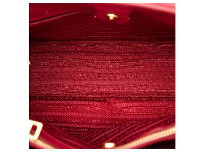 Borsa Tote Prada Galleria Medium in pelle Saffiano rossa Rosso - vista 4