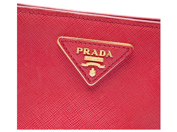 Borsa Tote Prada Galleria Medium in pelle Saffiano rossa Rosso - vista 5