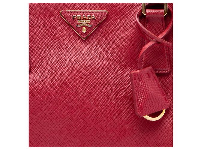 Borsa Tote Prada Galleria Medium in pelle Saffiano rossa Rosso - vista 6