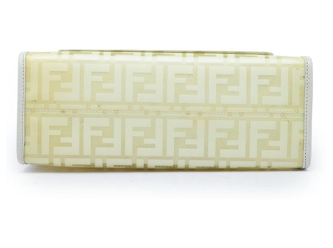 Borsa Shopper Fendi White Zucca PVC Runaway Bianco - vista 3
