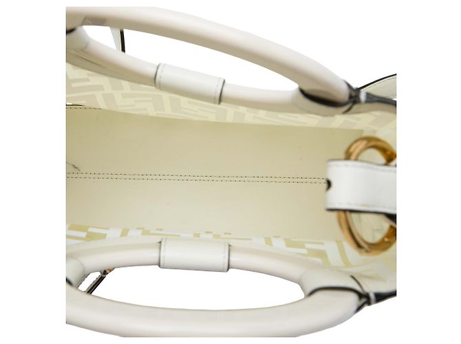 Borsa Shopper Fendi White Zucca PVC Runaway Bianco - vista 4