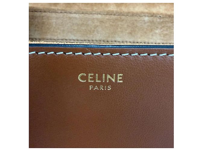 Céline Celine Brown Teen Smooth Calfskin Soft 16 Crossbody Marrone - vista 6