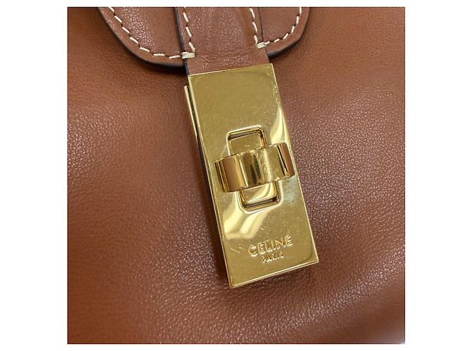 Céline Celine Brown Teen Smooth Calfskin Soft 16 Crossbody Marrone - vista 7