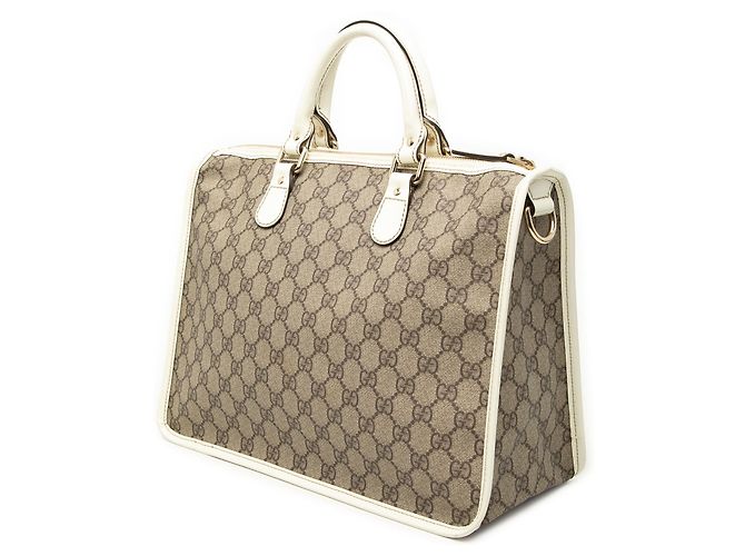 Borsa Satchel Gucci Beige GG Supreme - vista 2