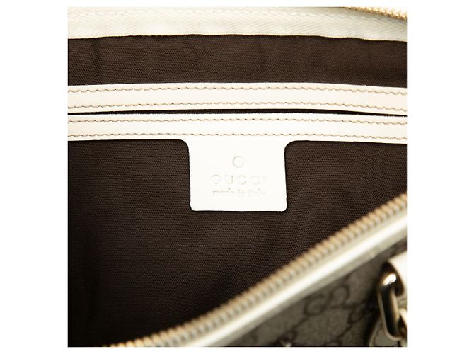 Borsa Satchel Gucci Beige GG Supreme - vista 5