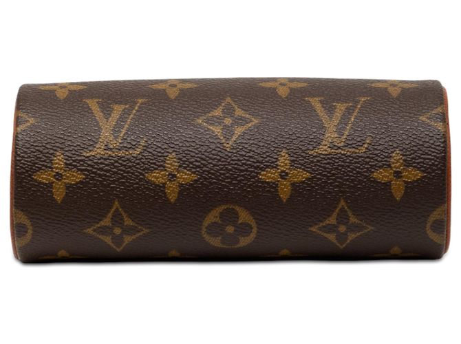 Louis Vuitton Brown Monogram Papillon Pochette Marrone - vista 3