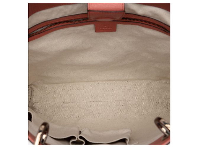 Borsa Tote Gucci Bamboo Shopper in pelle di vitello rosa tall - vista 4