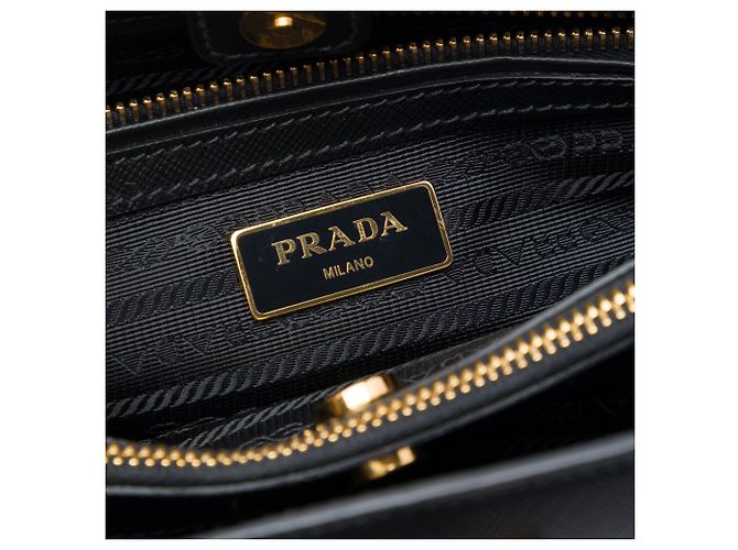 Borsa Prada Galleria Medium in pelle Saffiano nera Nero - vista 5